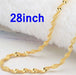 Double Water Wave Chain Necklace-Chain Necklaces-Kirijewels.com-28inch gold-Kirijewels.com
