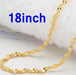 Double Water Wave Chain Necklace-Chain Necklaces-Kirijewels.com-18inch gold-Kirijewels.com
