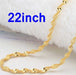 Double Water Wave Chain Necklace-Chain Necklaces-Kirijewels.com-22inch gold-Kirijewels.com
