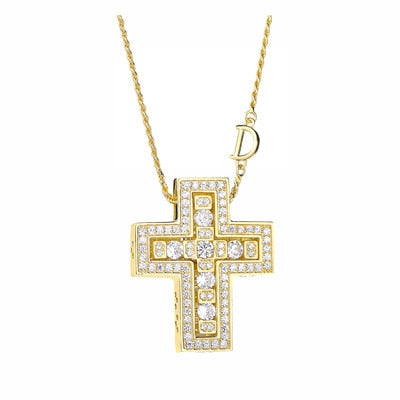 Sofia 925 Sterling Silver Double Cross Chain Necklace