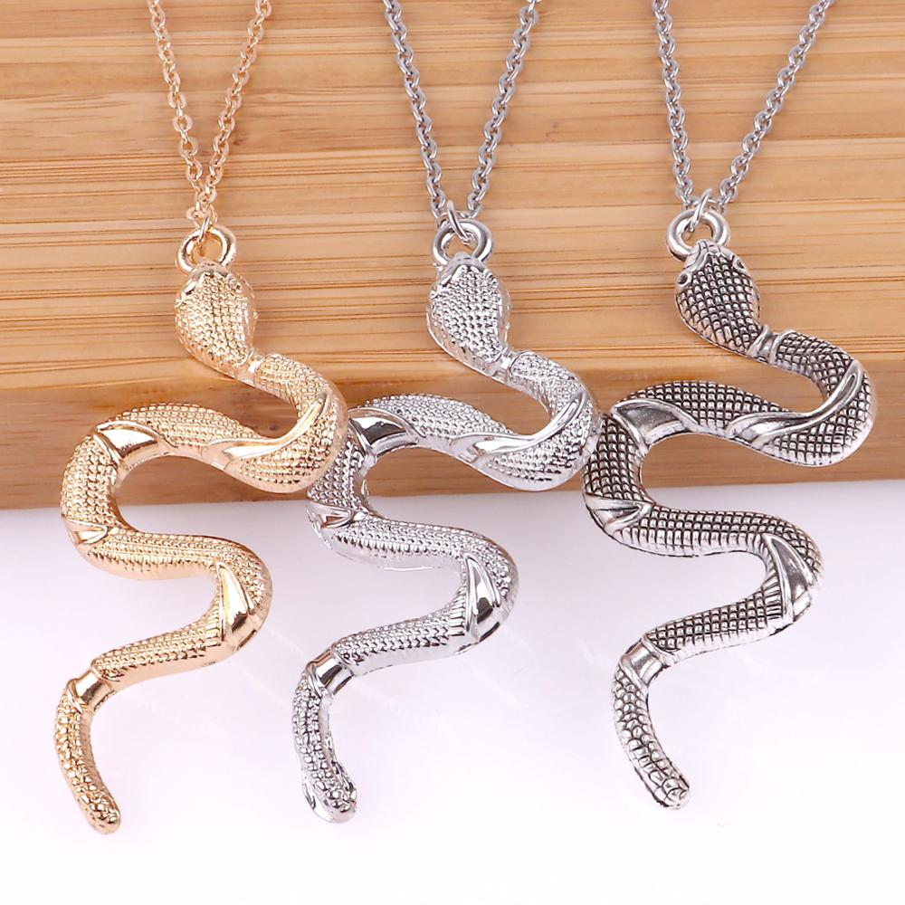 Minimalist Dangle Snake Pendant Necklace