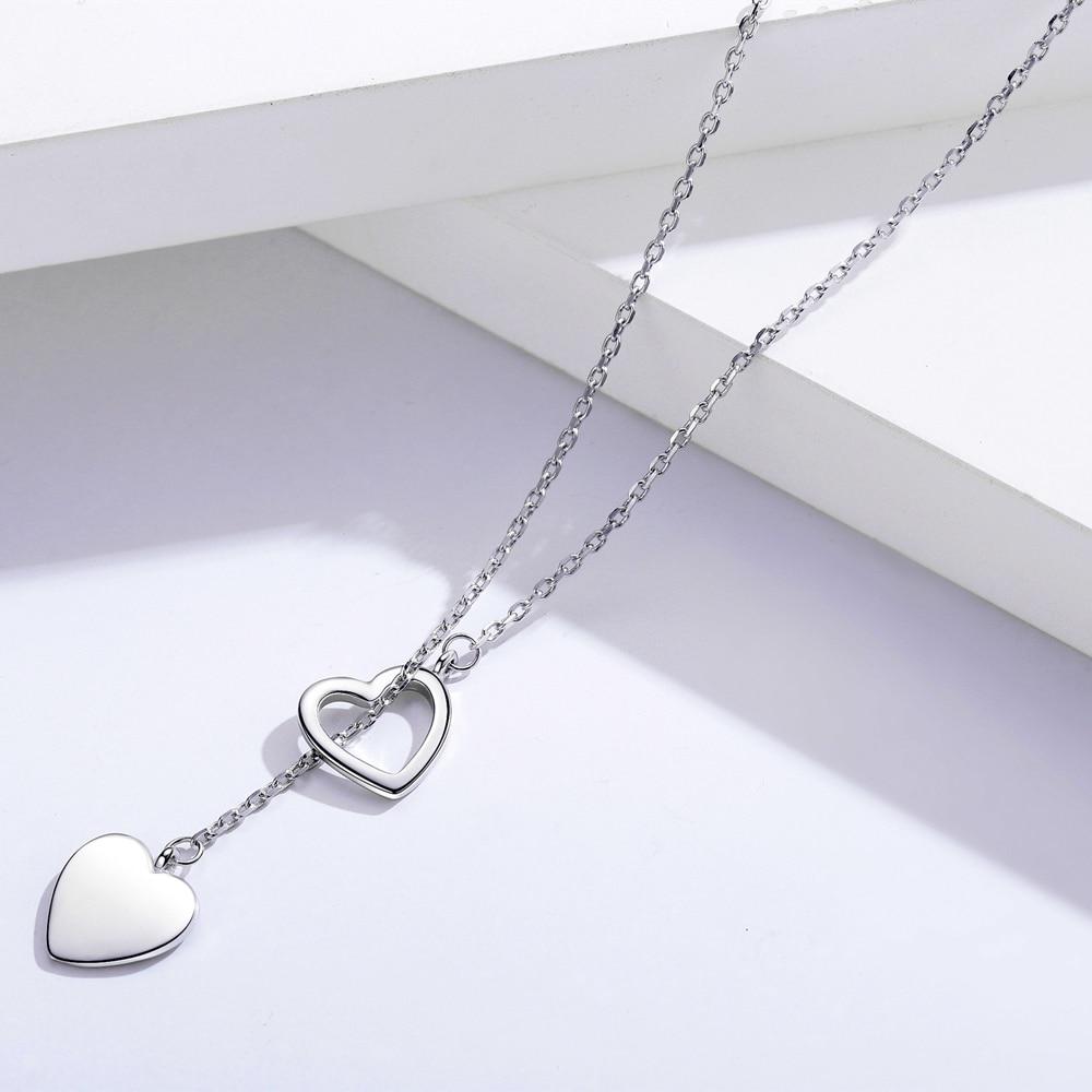 Sophia 925 Sterling Silver Double Heart Necklace - Kirijewels.com