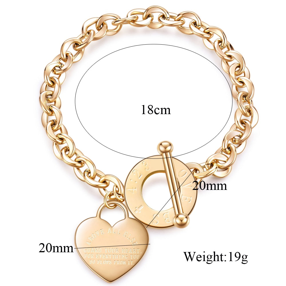 Stainless Steel Joyas De Chain Charm Bracelet