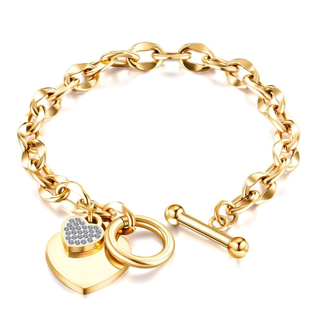 Stainless Steel Joyas De Chain Charm Bracelet