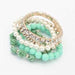Free Crystal Beads Flower Charm Bracelet-Chain & Link Bracelets-Kirijewels.com-Green & White-Kirijewels.com
