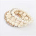 Crystal Beads Flower Charm Bracelet-Chain & Link Bracelets-Kirijewels.com-Beige & White-Kirijewels.com