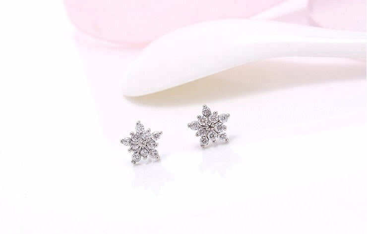 Star Flower 925 Sterling Silver Engagement Earrings