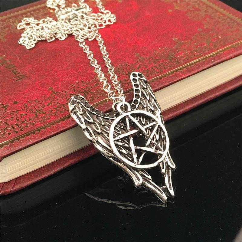 Antique Silver Pentagram Necklace/2-Pendant Necklaces-Kirijewels.com-Silver Antique 5-Kirijewels.com