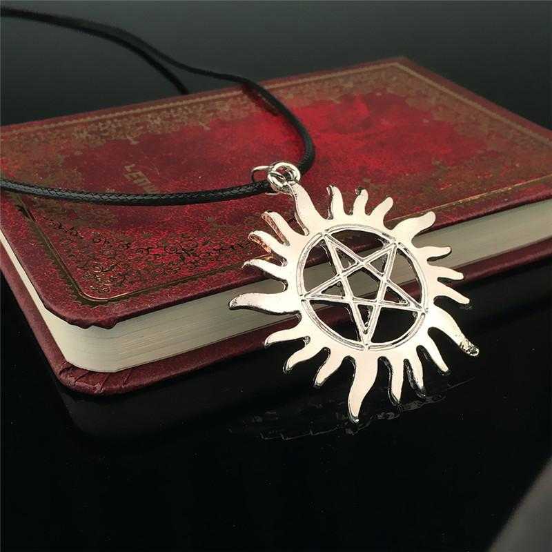 Antique Silver Pentagram Necklace/2-Pendant Necklaces-Kirijewels.com-Silver Antique 4-Kirijewels.com