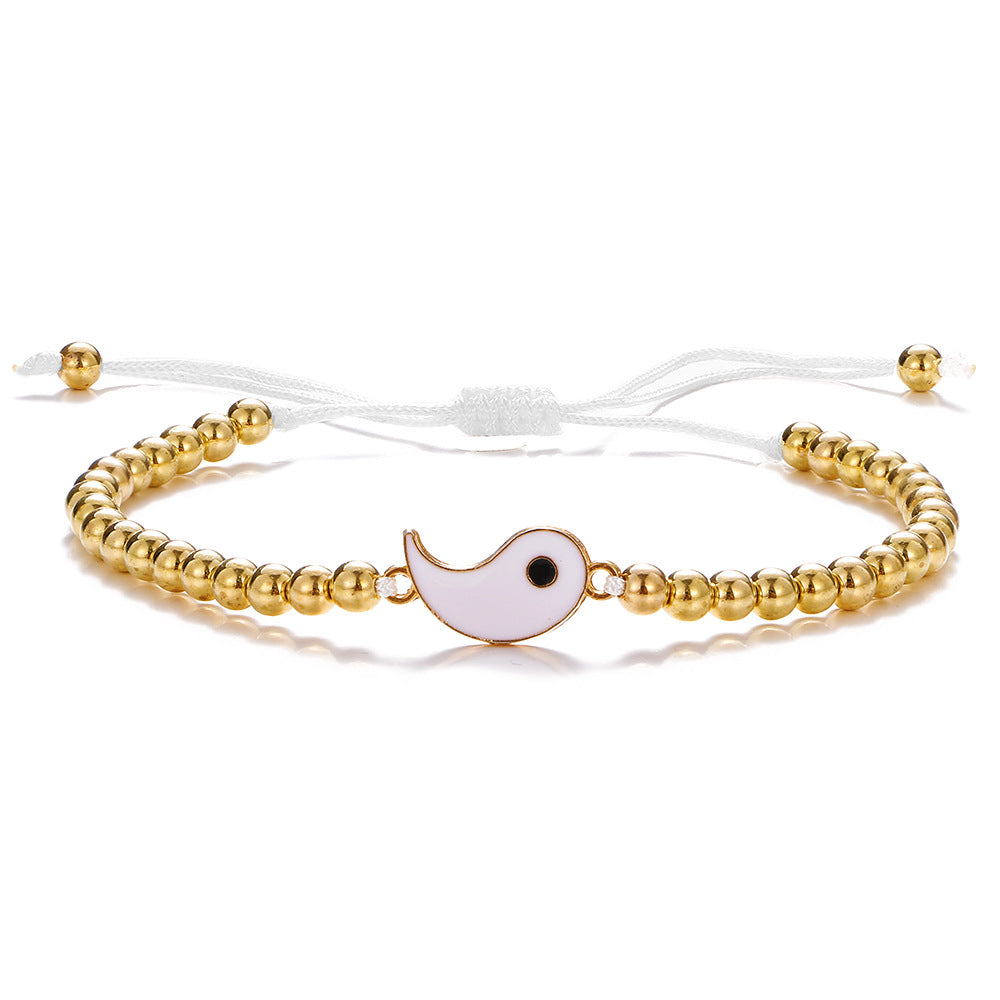 Gallstone Braided Rope Chain Adjustable Jewelry Set