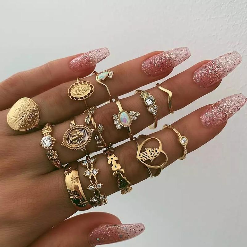 Fatima Hands Bohemian Virgin Mary Rings Set - Kirijewels.com