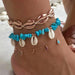 Lea Layered Gold Shell Charm Anklet Bracelet - Kirijewels.com