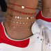 Lea Layered Gold Shell Charm Anklet Bracelet - Kirijewels.com