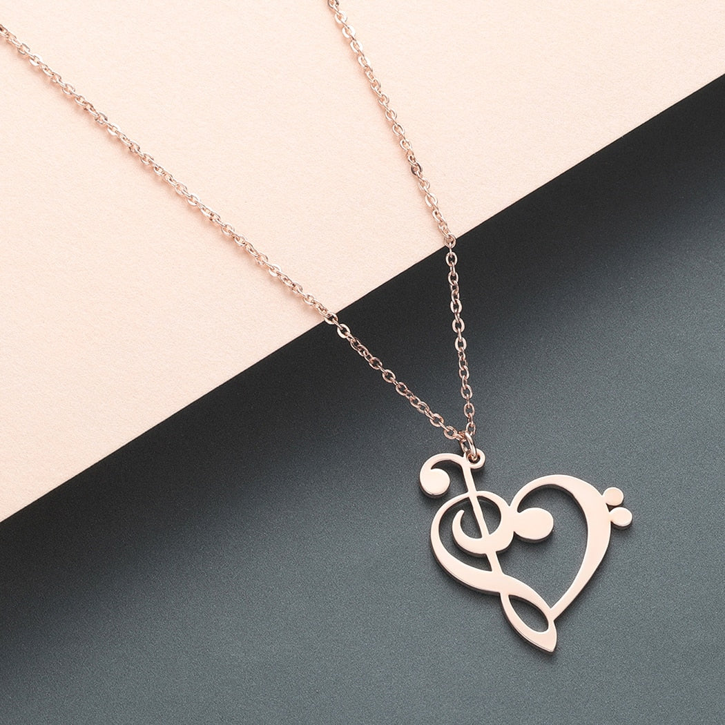 Eva Stainless Steel Music Note Necklace