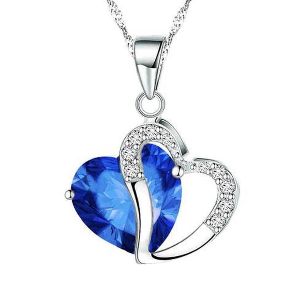 Free Lady's Heart Pendant Necklace-Necklace-Kirijewels.com-Blue-Kirijewels.com