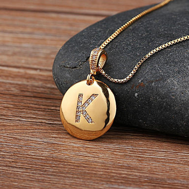 Samantha Gold Plated Initial Letter Necklace - Kirijewels.com