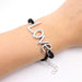 Love Heart Leather Charm Bracelet-Charm Bracelets-Kirijewels.com-Silver Love 2-Kirijewels.com