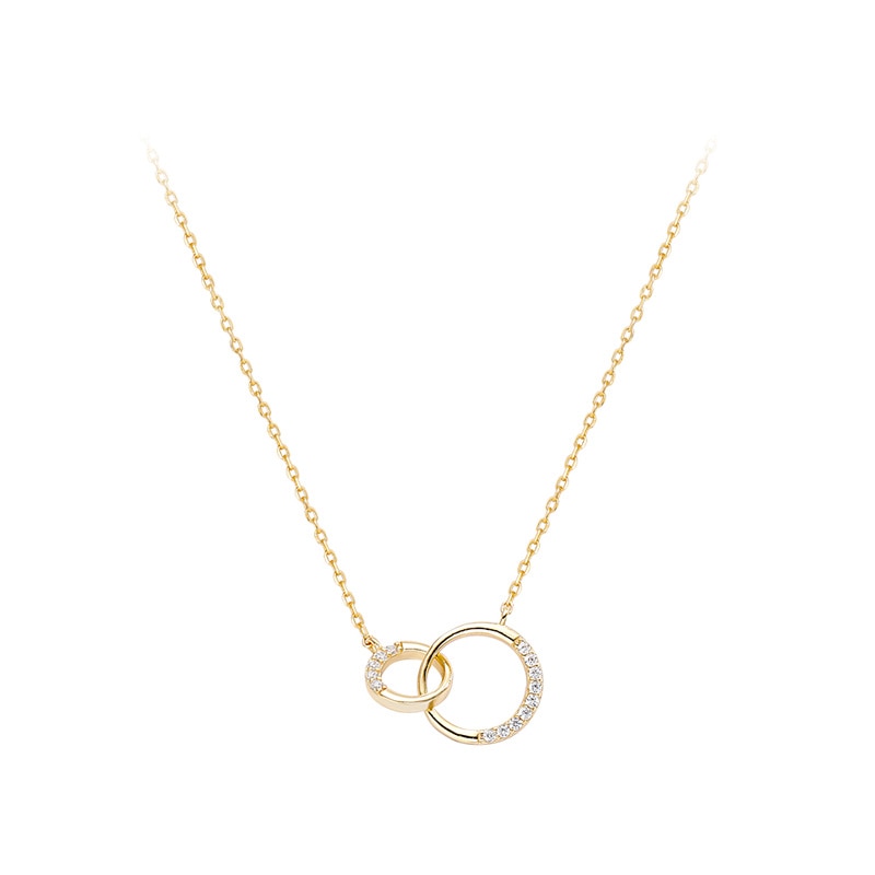 Rosa Double Circle 925 Sterling Silver Necklace