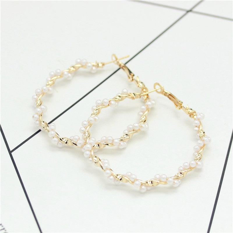 Brincos Trendy Metal Engagement Hoop Earrings