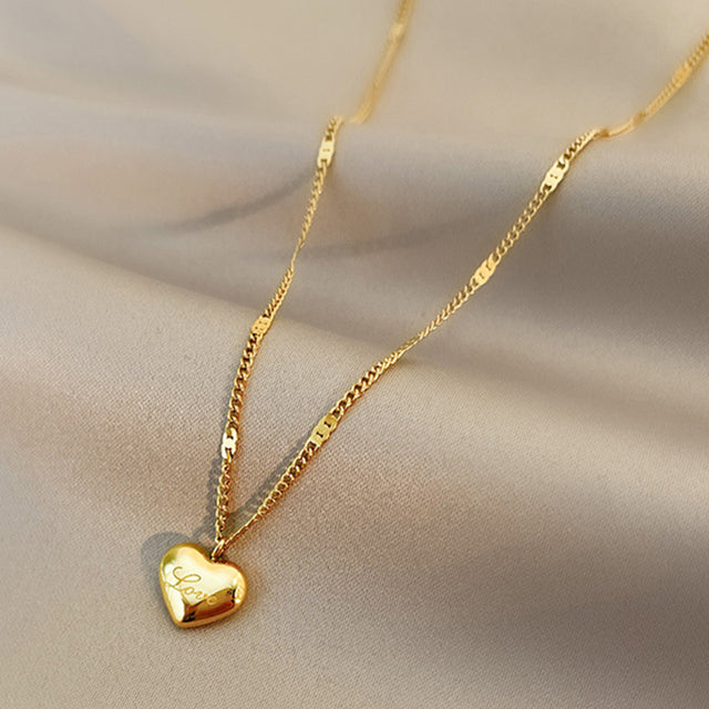 Temperament Heart Opal Wedding Chain Necklace