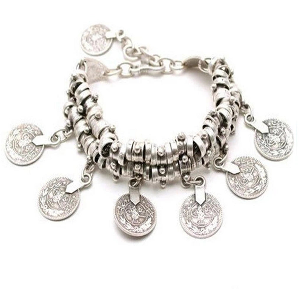 Pulseira Vintage Retro Bohemian Coin Bracelet