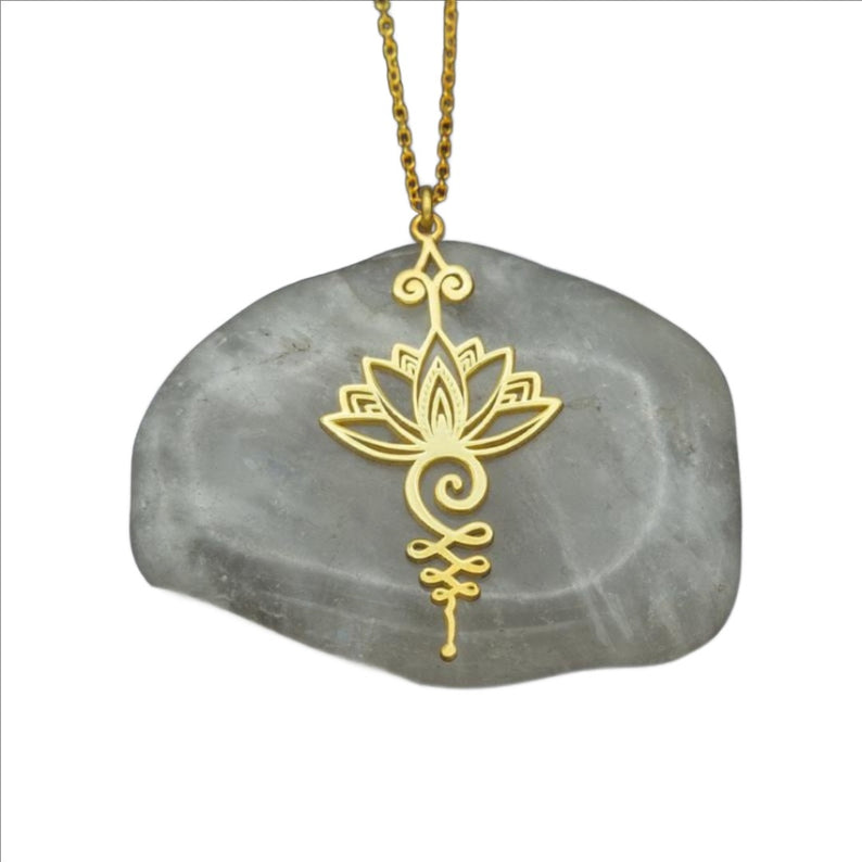 Yoga Lotus Flower Snake Chain Necklace