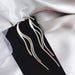 Glossy Arc Long Thread Tassel Drop Earrings - Kirijewels.com