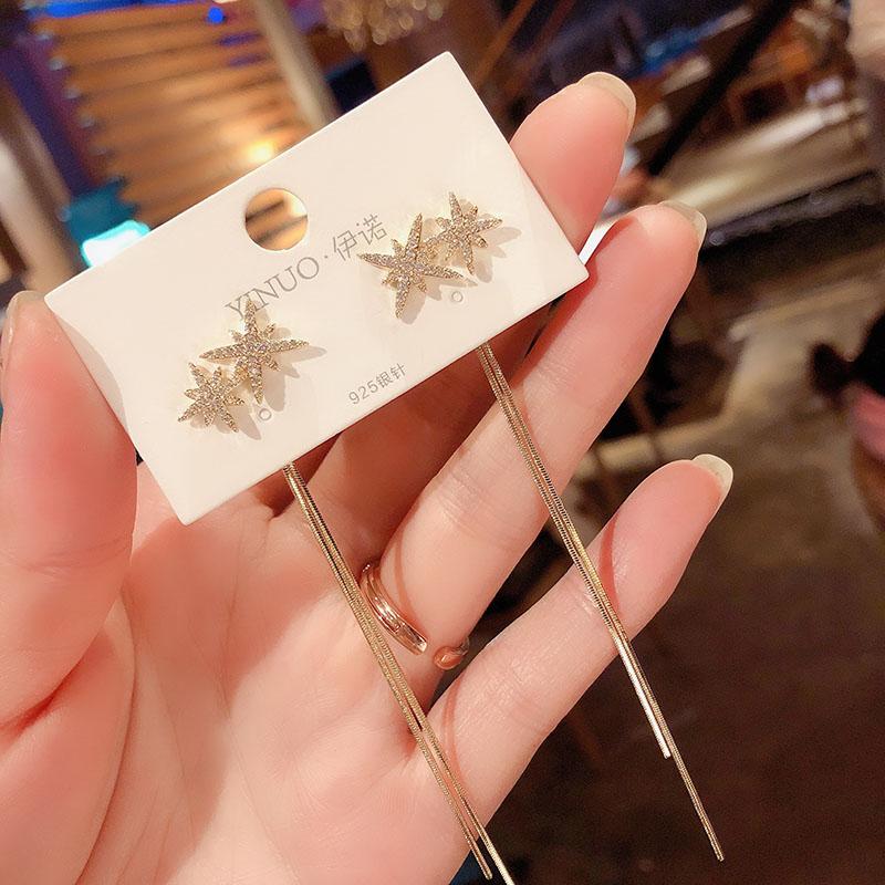 Glossy Arc Long Thread Tassel Drop Earrings - Kirijewels.com