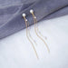 Glossy Arc Long Thread Tassel Drop Earrings - Kirijewels.com