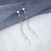 Glossy Arc Long Thread Tassel Drop Earrings - Kirijewels.com