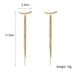 Glossy Arc Long Thread Tassel Drop Earrings - Kirijewels.com