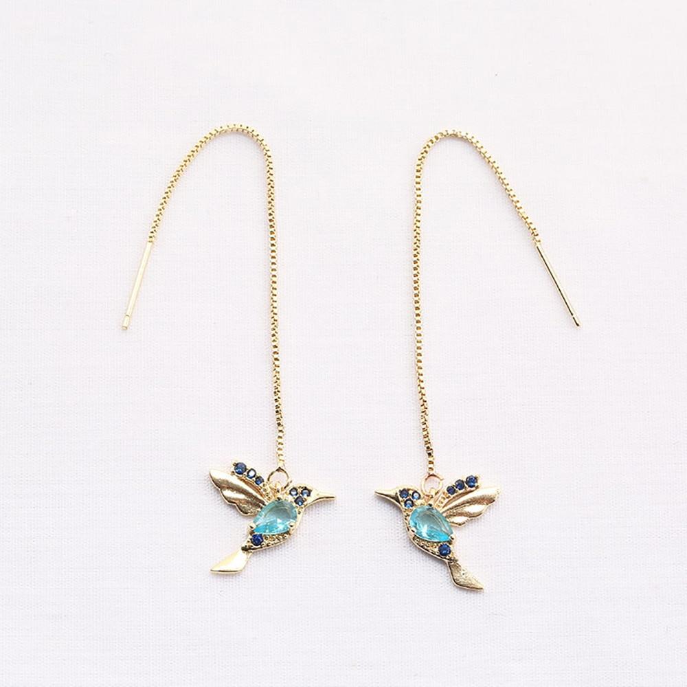 Glossy Arc Long Thread Tassel Drop Earrings - Kirijewels.com