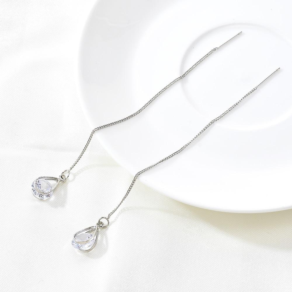 Glossy Arc Long Thread Tassel Drop Earrings - Kirijewels.com