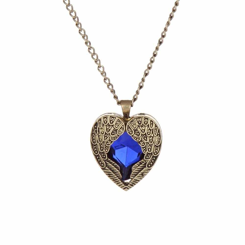 Angel Heart Wing Necklace/2-Necklace-Kirijewels.com-gold plated blue-Kirijewels.com