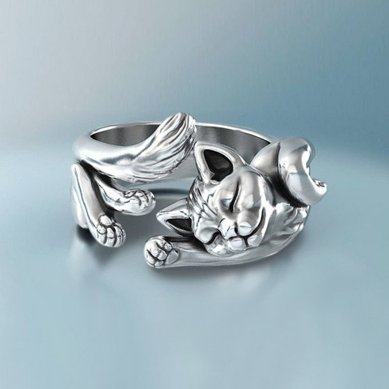 Gothic Vivid Adjustable Cat Ring