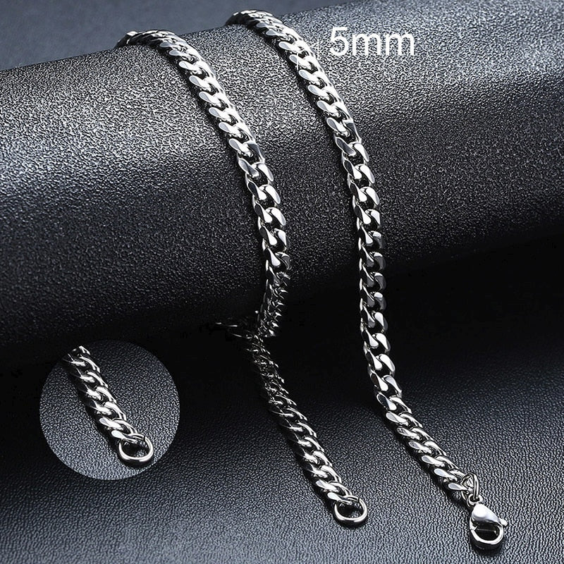Amara Stainless Steel Curb-Link Chain Choker Necklace