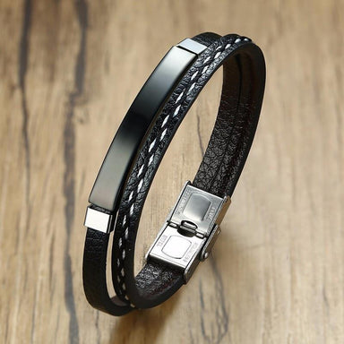 Ava Engraving Stainless Steel Cuff Bracelet - Kirijewels.com