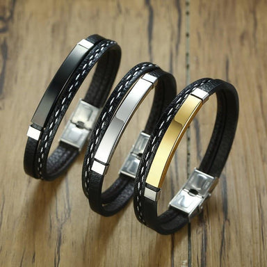 Ava Engraving Stainless Steel Cuff Bracelet - Kirijewels.com