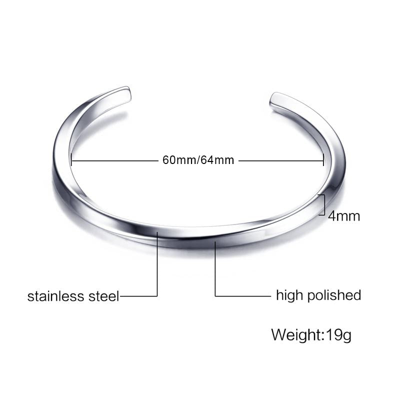 Mila Stainless Steel Twisted Cuff Bracelet