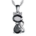 Free Silver Chain Cat Necklace-Necklace-Kirijewels.com-Black-Kirijewels.com