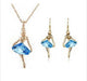 Austrian Crystal Fantasy Ballet Girl Jewelry Set-Jewelry Sets-Kirijewels.com-gold navy blue-Kirijewels.com