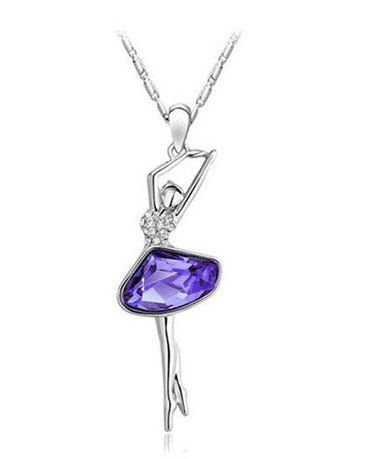 Crystal Ballet Girls Necklace-Necklace-Kirijewels.com-purple-Kirijewels.com