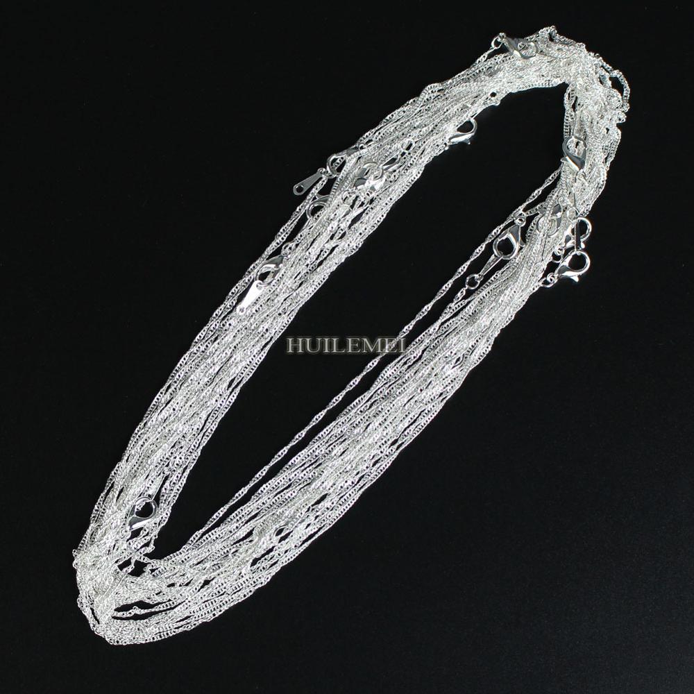 Silver Plated Water Wave Chain Necklace