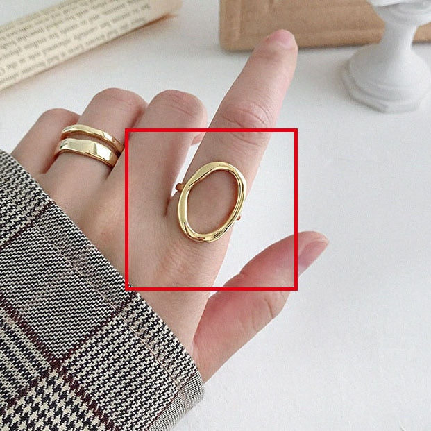 vs unique collections Set Of 2 Golden Geometric Palm Love Gesture Couple  Hands Heart Thumb Finger Ring Stainless Steel Gold Plated Ring Price in  India - Buy vs unique collections Set Of
