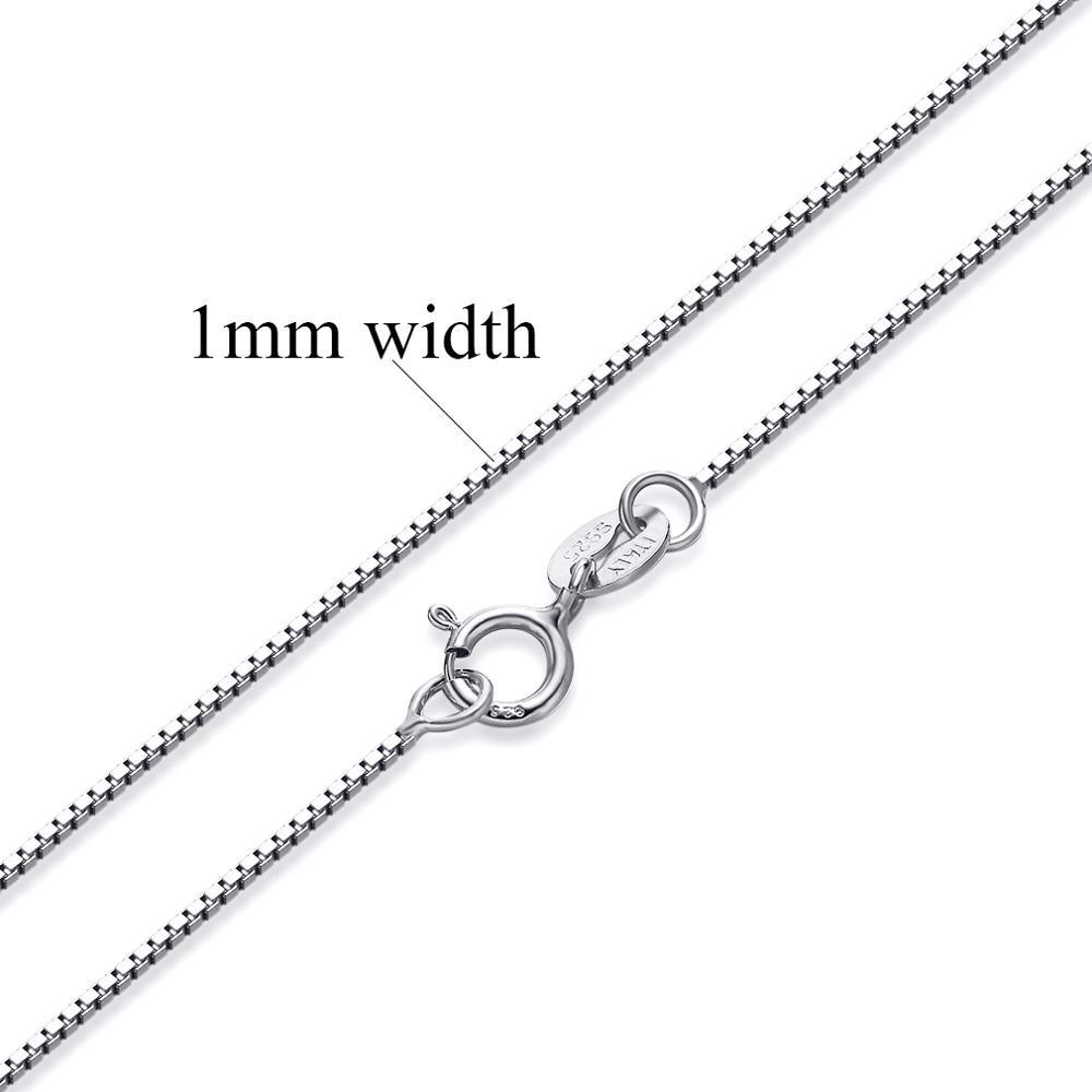 Authentic Sterling Silver Box Chain Necklace-Chain Necklaces-Kirijewels.com-Platinum 3-40cm 16inch-Kirijewels.com