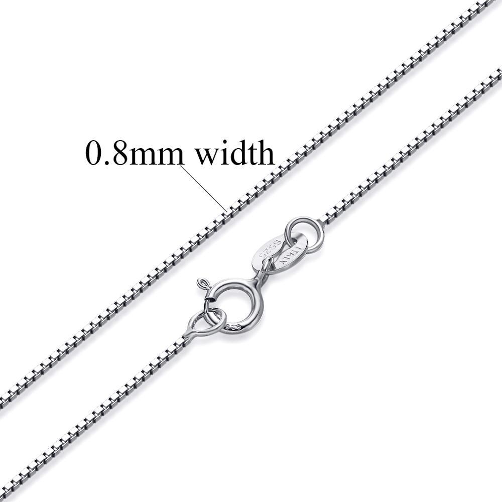 Authentic Sterling Silver Box Chain Necklace-Chain Necklaces-Kirijewels.com-Platinum 2-40cm 16inch-Kirijewels.com