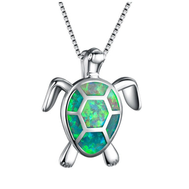 Valentine Memory Projection Opal Turtle Necklace - Kirijewels.com