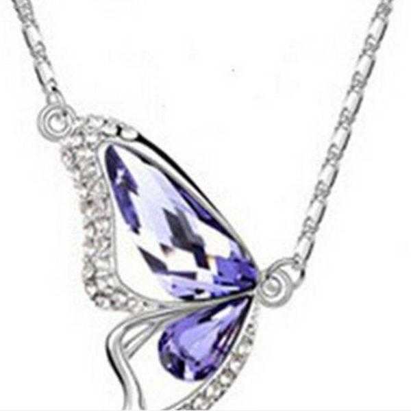 Free Crystal Butterfly Necklace-Necklace-Kirijewels.com-D Purple-40cm-Kirijewels.com