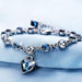 Bridal Wedding Crystal Heart Charm Bracelet - Kirijewels.com