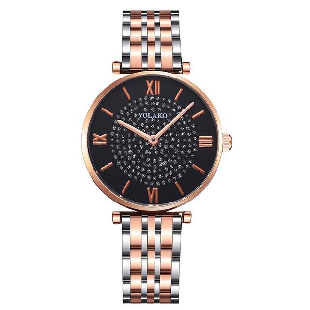 Rosa Diamond Stainless Steel Mesh Watch - Kirijewels.com